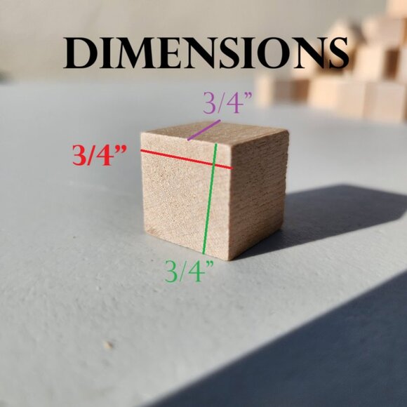 100 DIY Craft Supplies Wooden Cubes 3/4-inch Blank Wooden Blocks Unfinished Wood - Picture 6 of 9